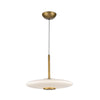 Kyoto 17-in Vintage Brass/Glossy Opal Glass LED Pendant