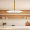 Kyoto 17-in Vintage Brass/Glossy Opal Glass LED Pendant