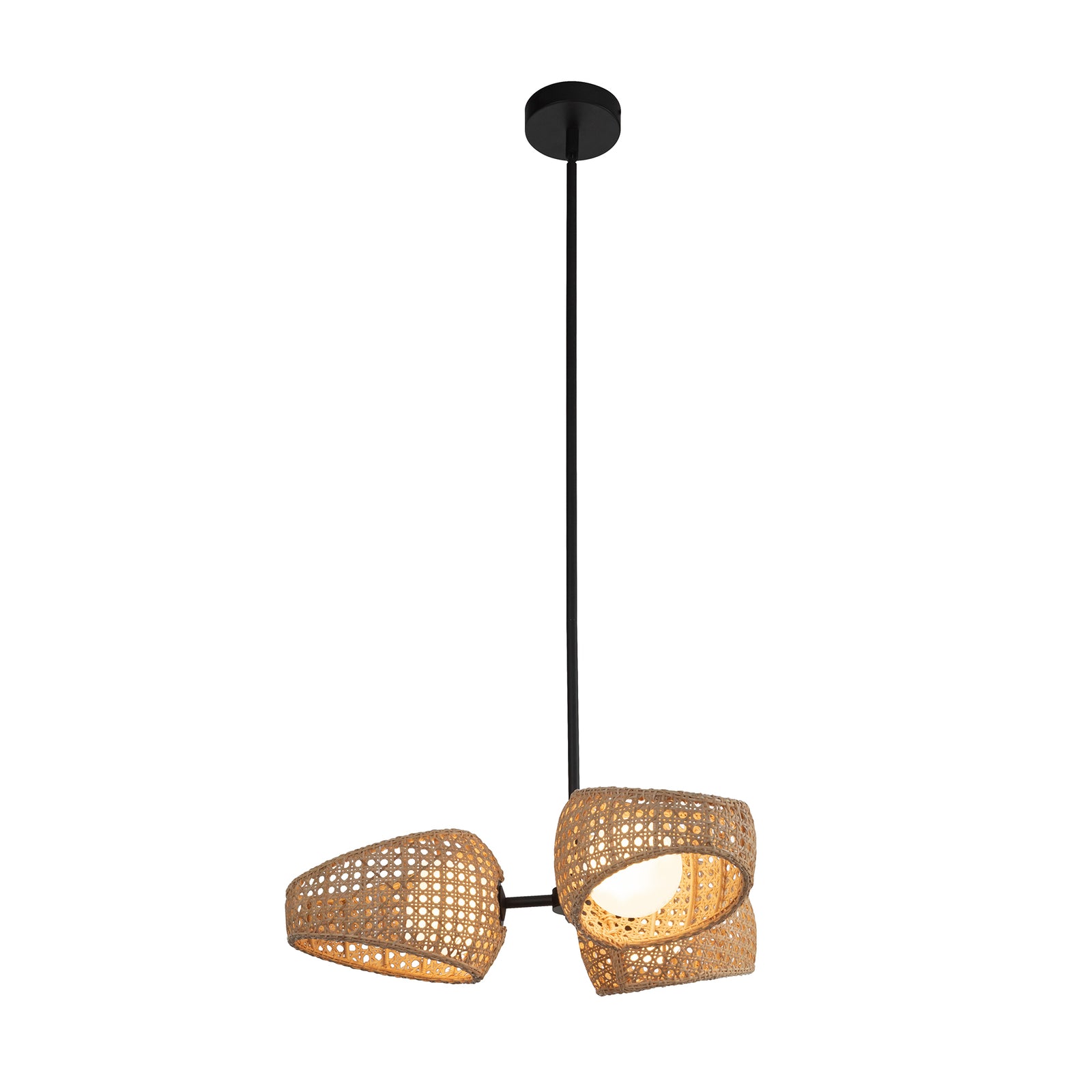 Lanai 25-in Black/Opal Glass LED Chandelier