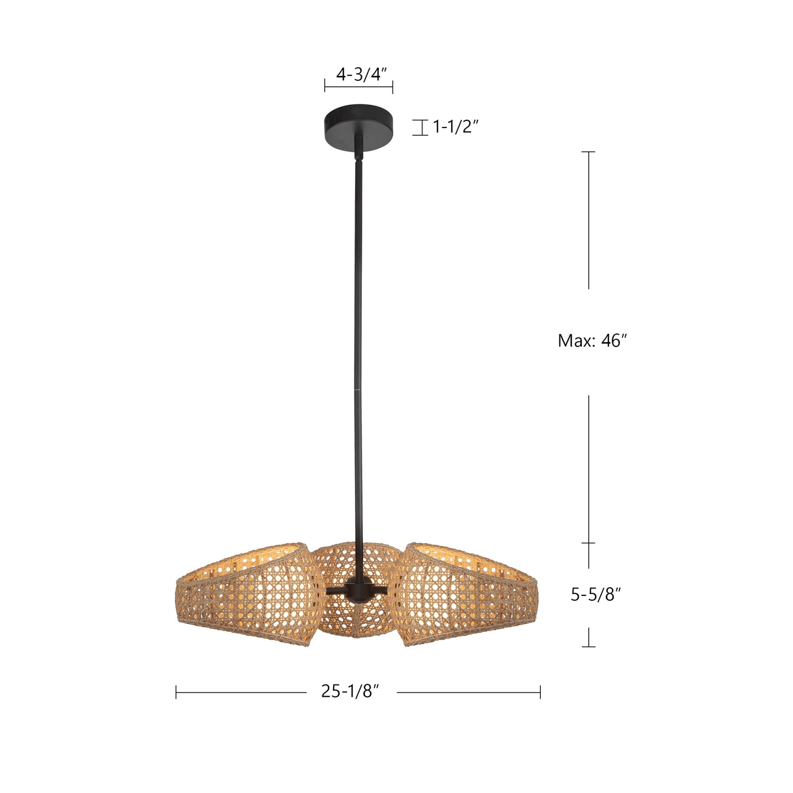 Lanai 25-in Black/Opal Glass LED Chandelier