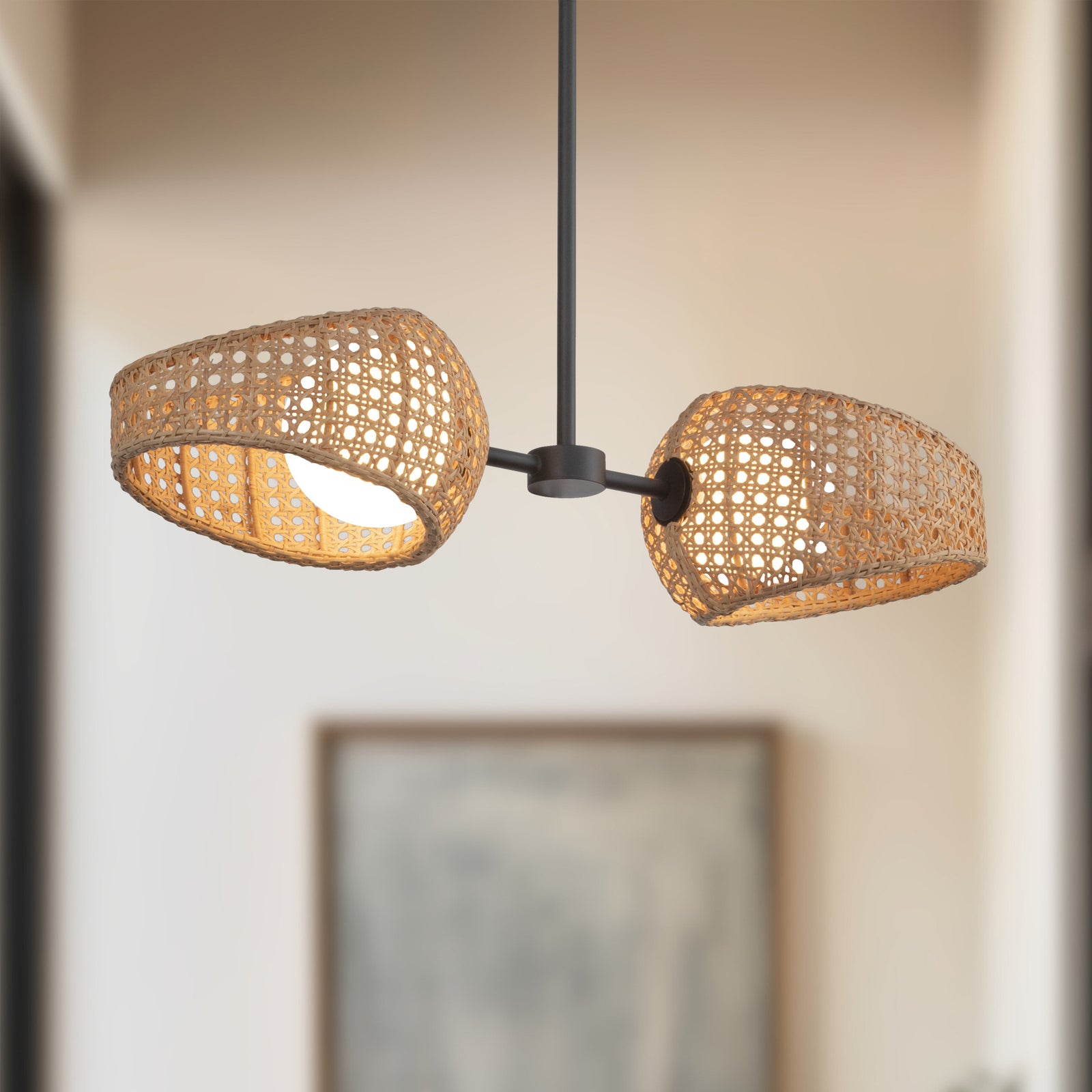 Lanai 25-in Black/Opal Glass LED Pendant