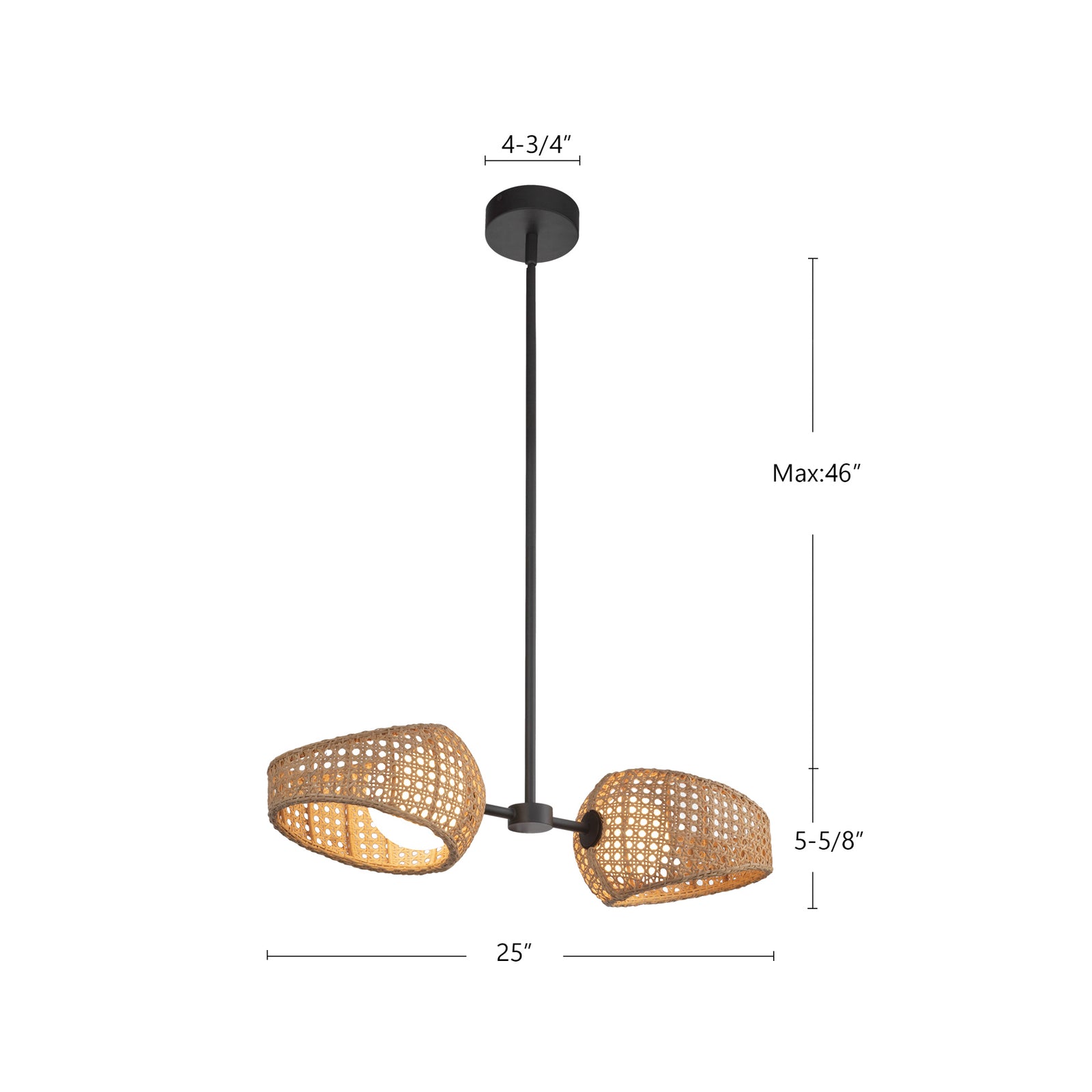 Lanai 25-in Black/Opal Glass LED Pendant