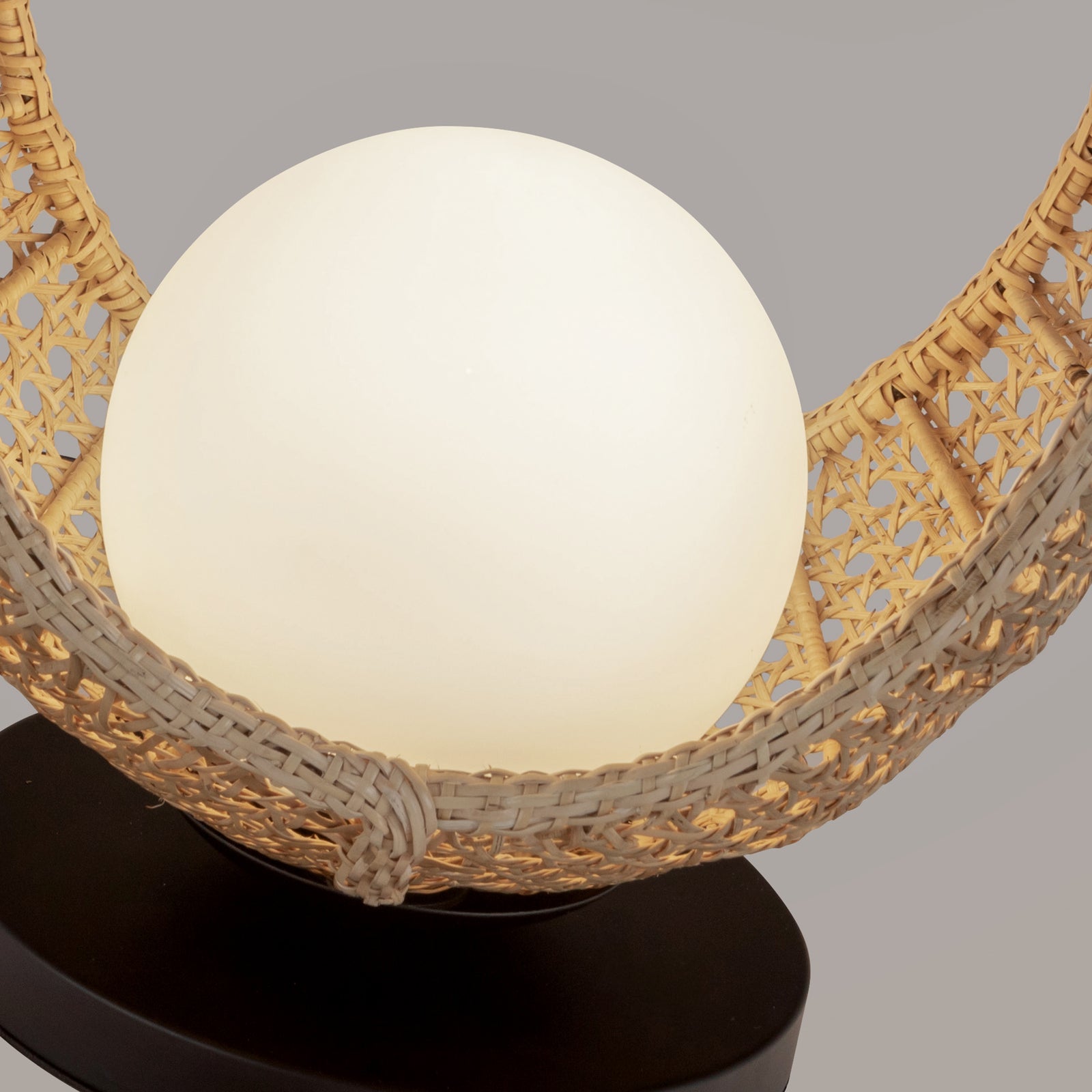 Lanai 16-in Black/Opal Glass LED Table Lamp