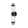 Lancaster 5-in Clear Bubble Glass/Textured Black 2 Lights Exterior Wall Sconce