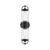 Lancaster 5-in Clear Bubble Glass/Textured Black 2 Lights Exterior Wall Sconce
