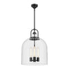 Lancaster 16-in Matte Black 4 Lights Pendant