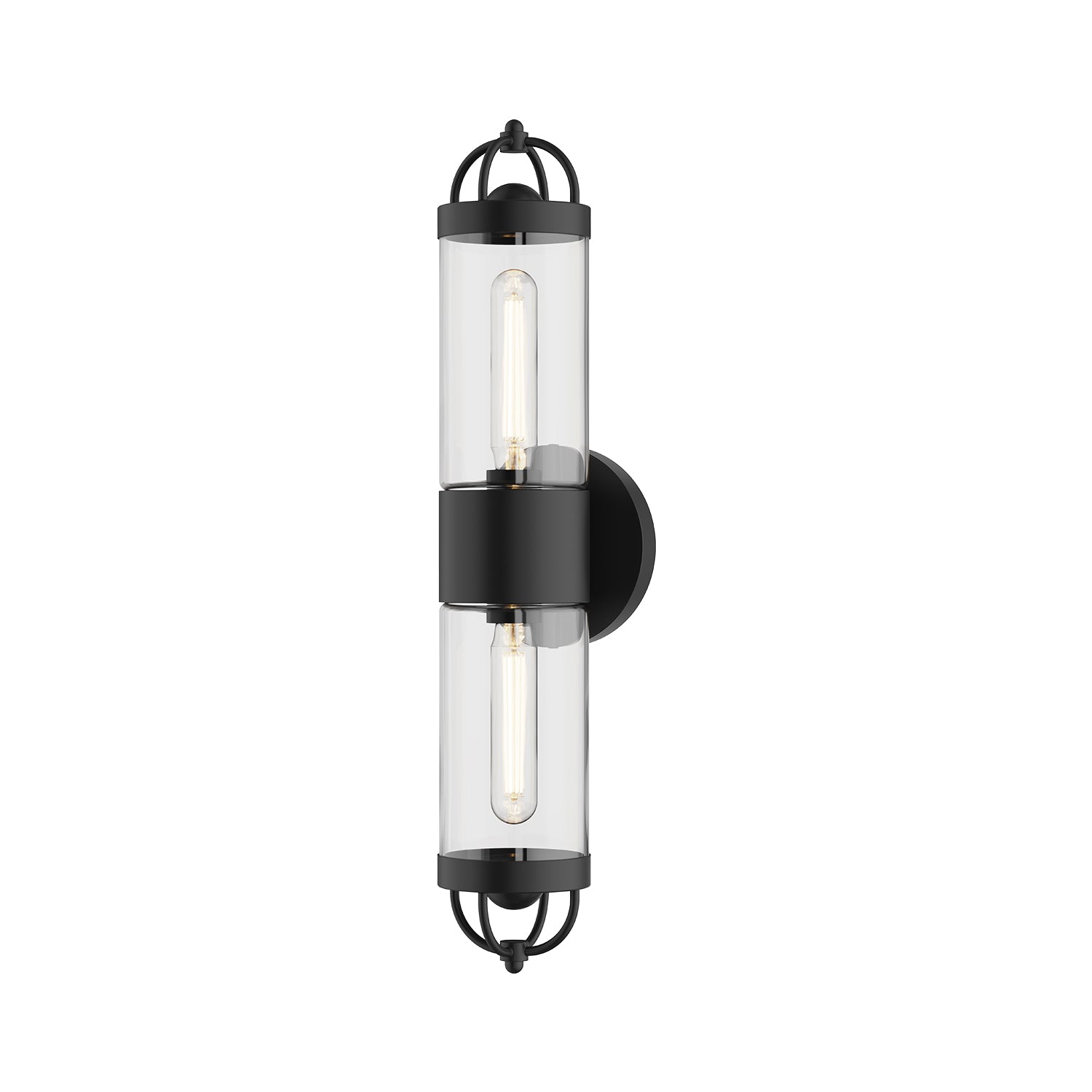 Lancaster 5-in Matte Black 2 Lights Wall/Vanity