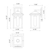 Larchmont 6-in Clear Glass/Textured Black 1 Light Exterior Wall Sconce