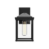 Larchmont 9-in Clear Glass/Textured Black 1 Light Exterior Wall Sconce