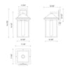 Larchmont 9-in Clear Glass/Textured Black 1 Light Exterior Wall Sconce