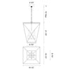 Lattice Urban Bronze 4 Lights Pendant