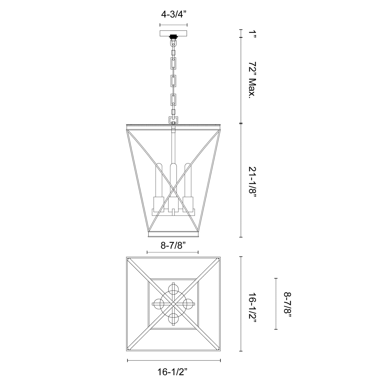Lattice Urban Bronze 4 Lights Pendant