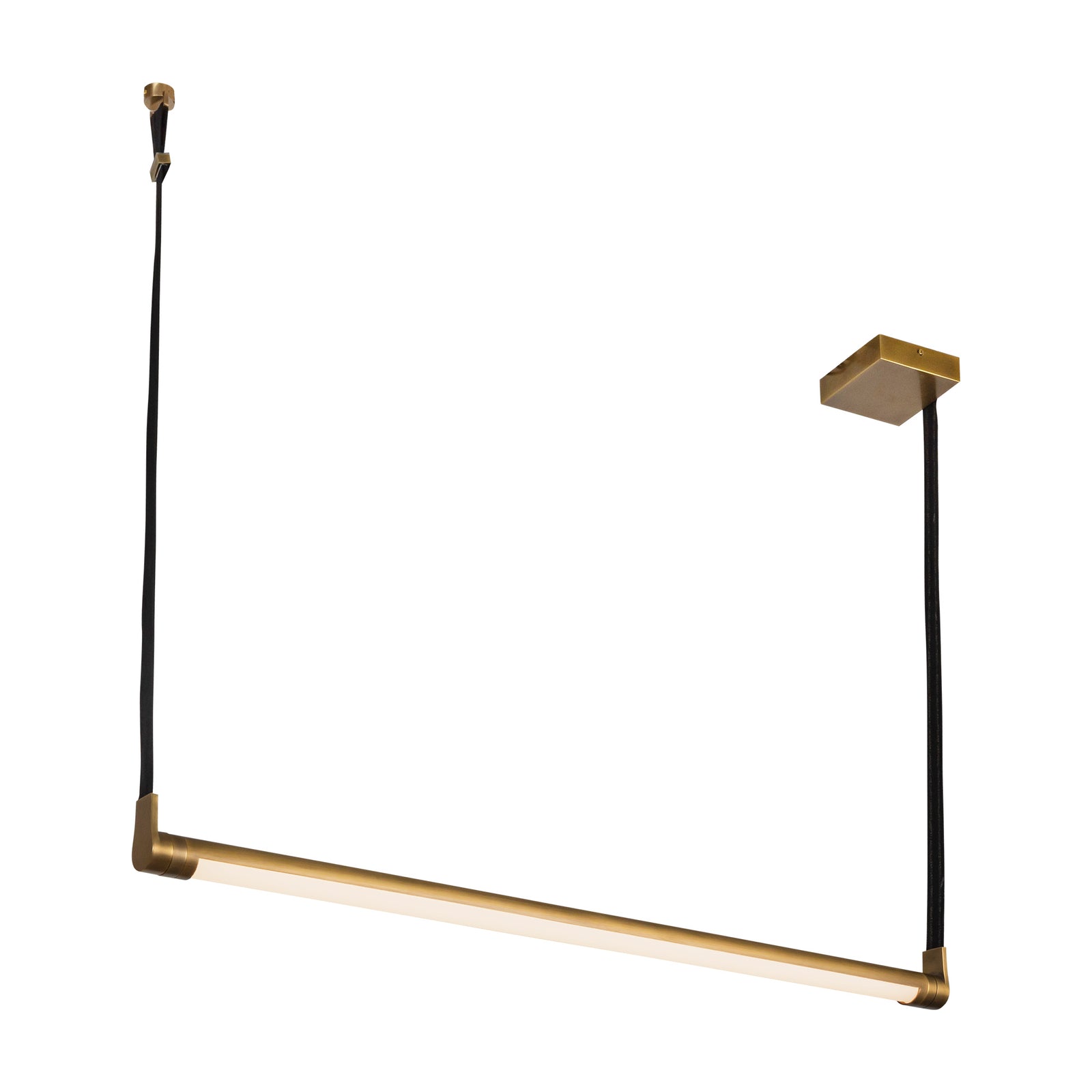 Laurence 41-in Vintage Brass LED Linear Pendant