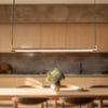 Laurence 41-in Vintage Brass LED Linear Pendant
