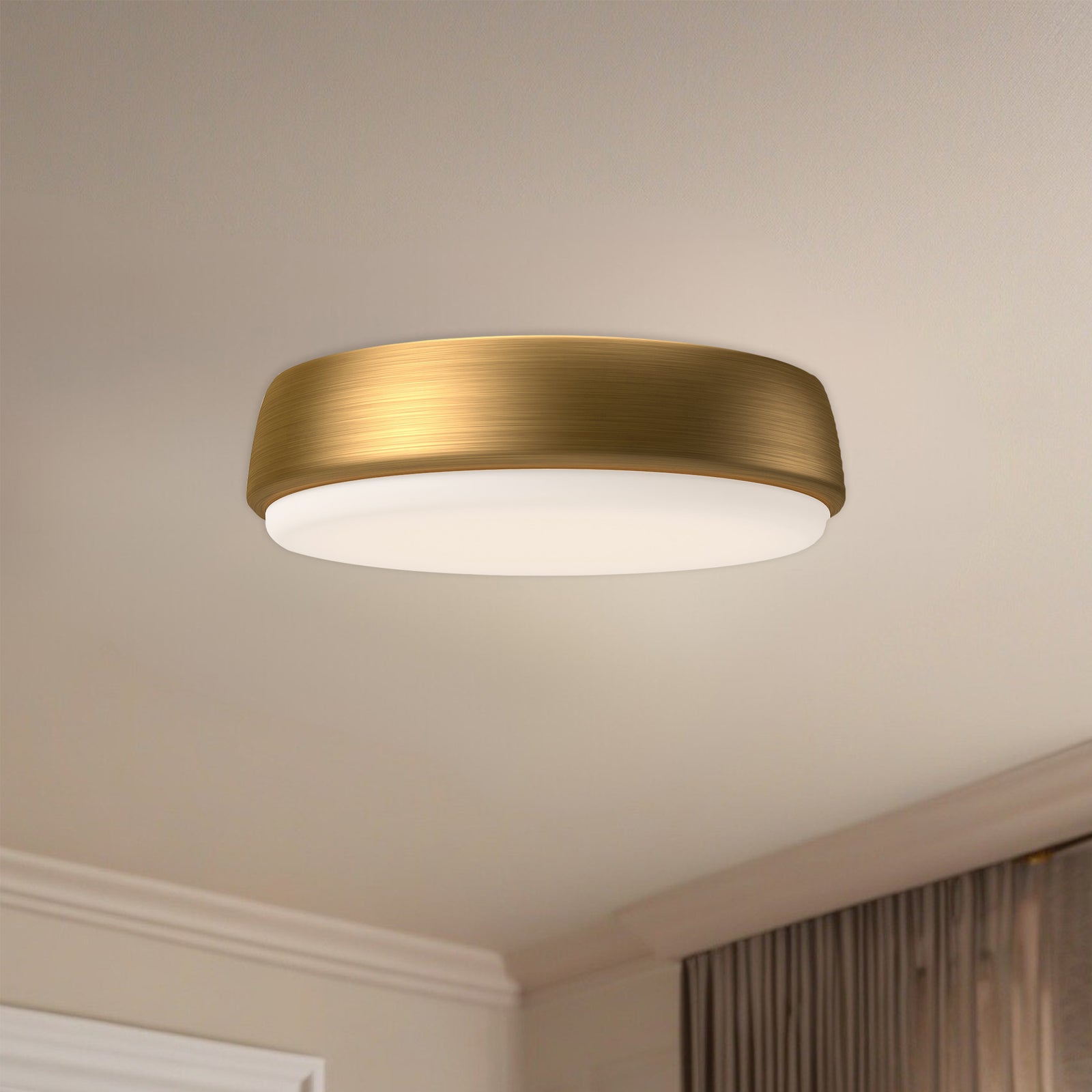 Laval 9-in Aged Gold LED Flush Mount