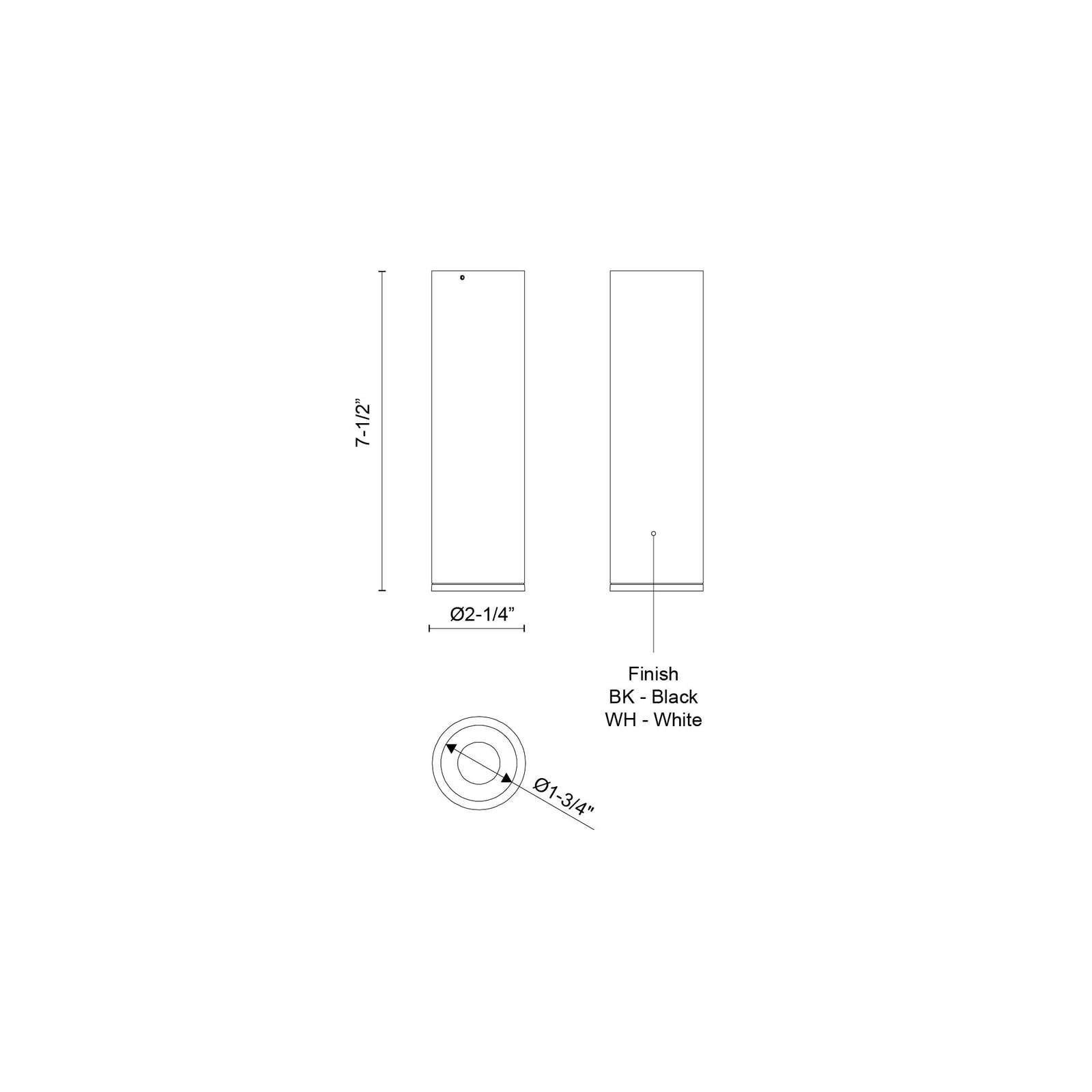 Lorna 7-in (2-in Dia.) 36 Degree Optic Black LED Flush Mount