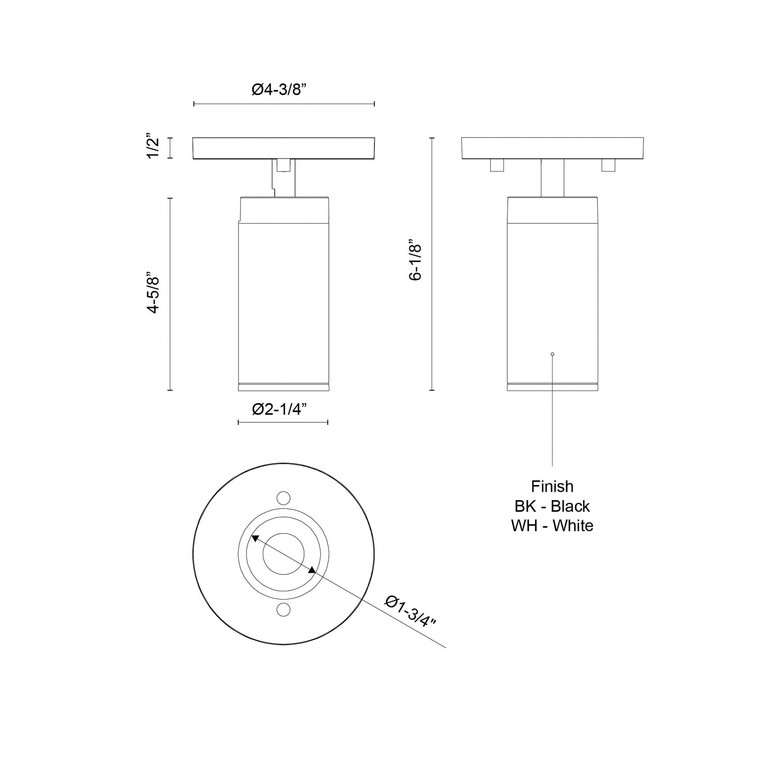 Lorna 6-in (2-in Dia.) 36 Degree Optic Black LED Adjustable Ceiling Mount