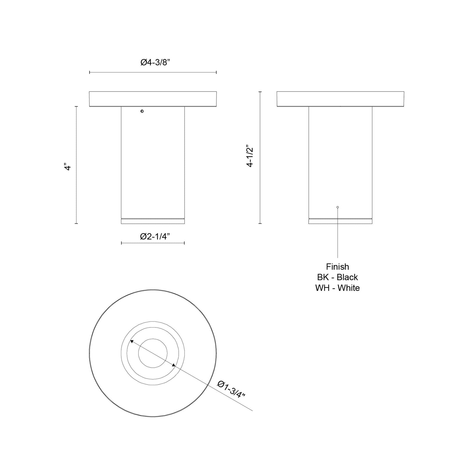 Lorna 4-in (2-in Dia.) 36 Degree Optic Black LED Ceiling Mount