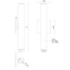 Lorna 16-in (2-in Dia.) 36 Degree Optic Black LED Wall Sconce Up/Down Light