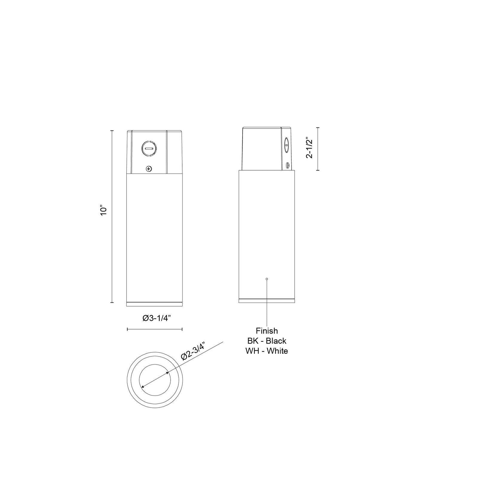 Lorna 10-in (3-in Dia.) 36 Degree Optic White LED Concrete Ceiling Mount