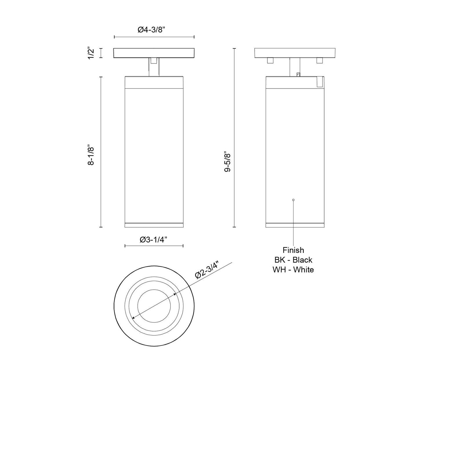 Lorna 9-in (3-in Dia.) 36 Degree Optic White LED Adjustable Ceiling Mount