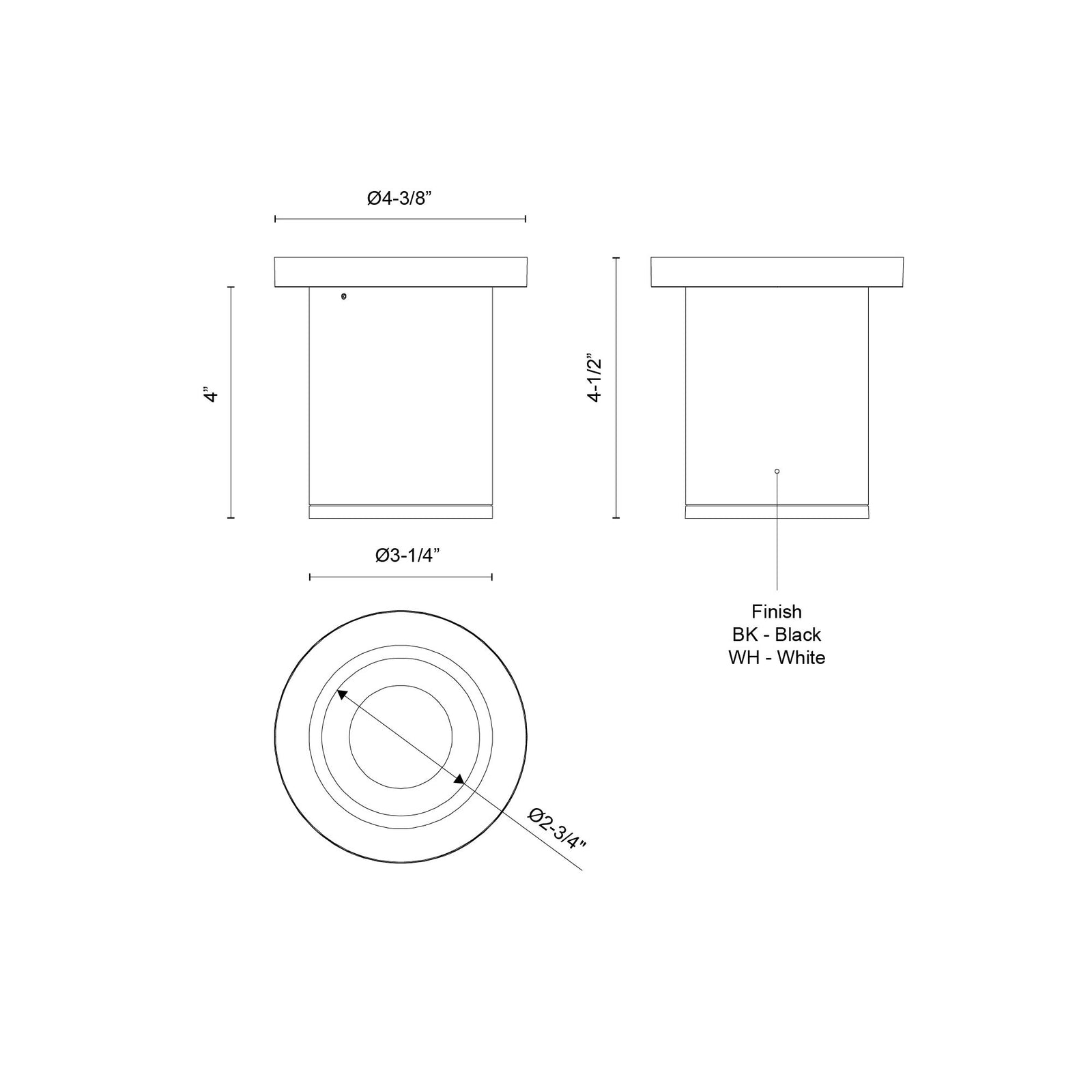 Lorna 4-in (3-in Dia.) 36 Degree Optic Black LED Ceiling Mount