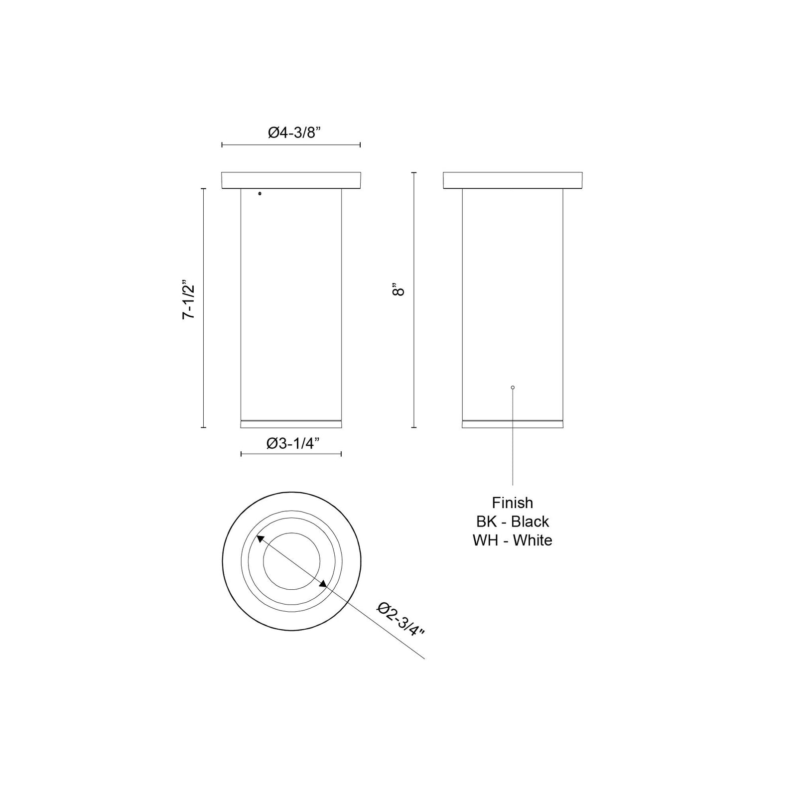 Lorna 8-in (3-in Dia.) 36 Degree Optic White LED Ceiling Mount