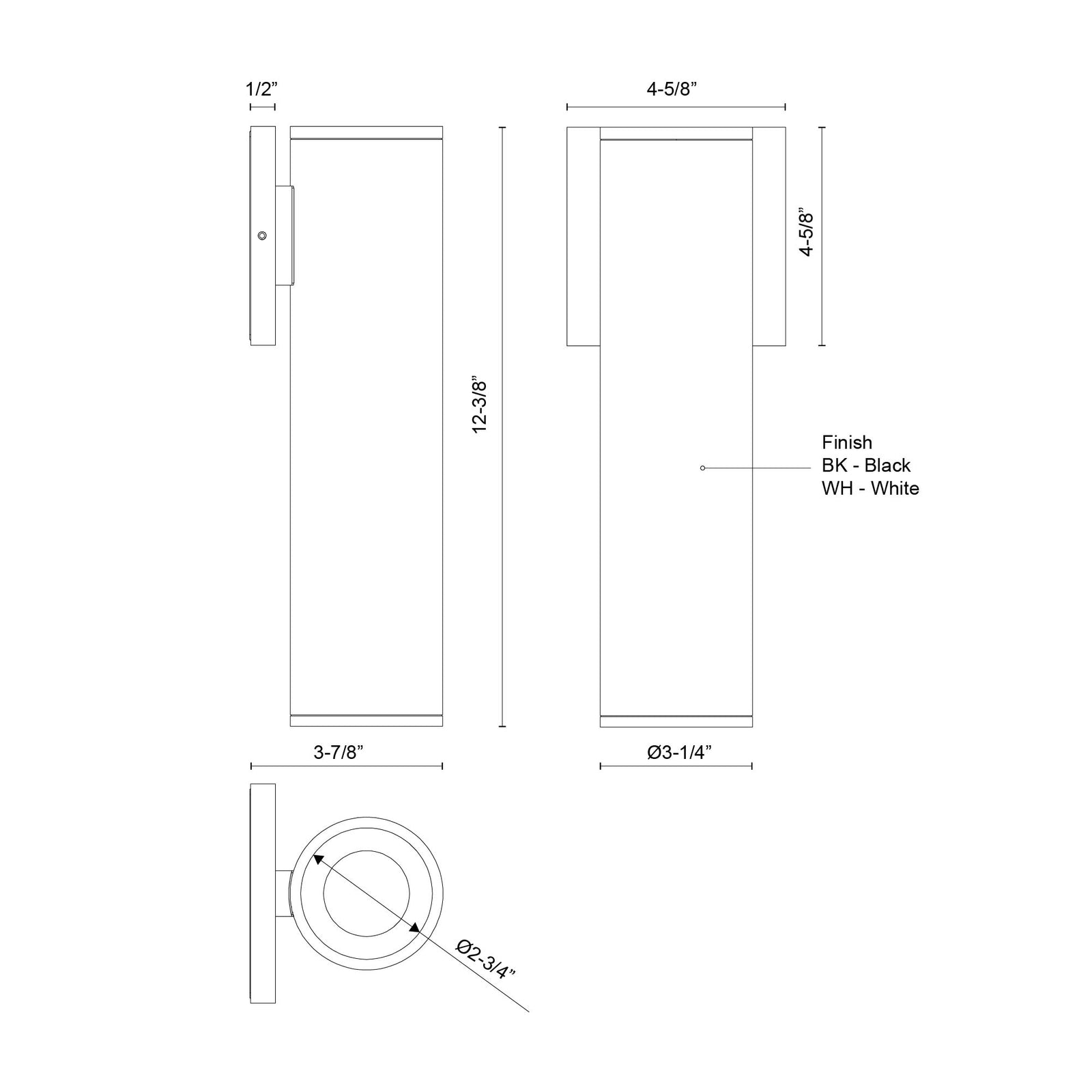 Lorna 12-in (3-in Dia.) 36 Degree Optic White LED Wall Sconce
