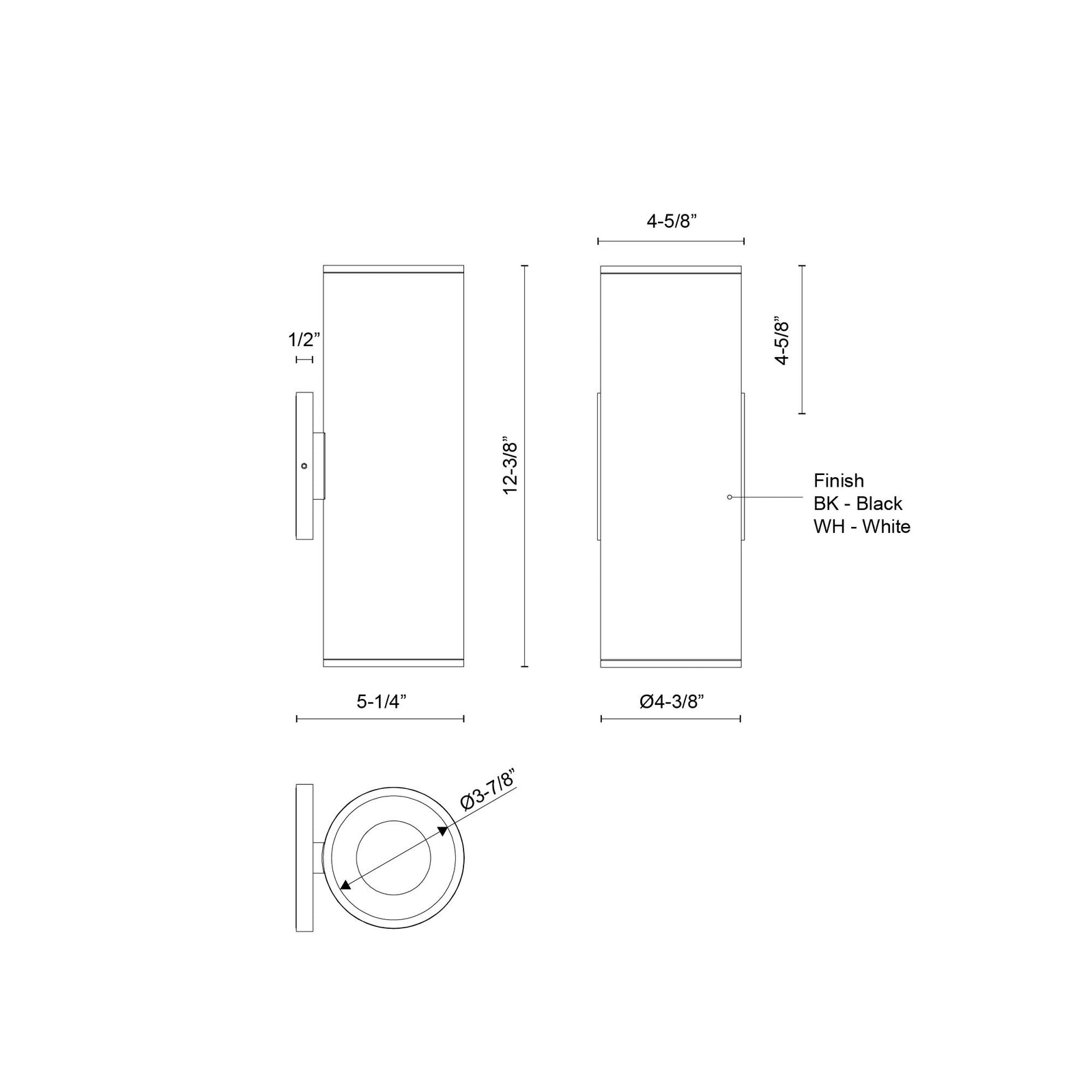 Lorna 12-in (4-in Dia.) 36 Degree Optic White LED Wall Sconce Up/Down Light