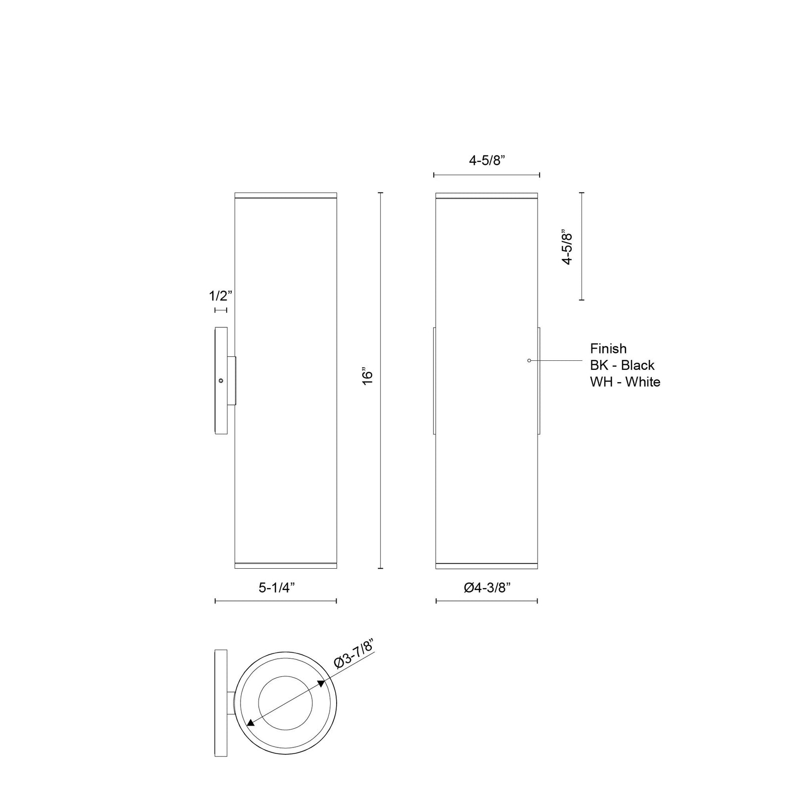 Lorna 16-in (4-in Dia.) 36 Degree Optic White LED Wall Sconce Up/Down Light