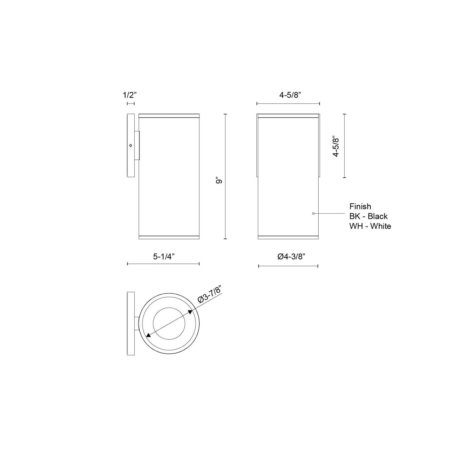 Lorna 9-in (4-in Dia.) 36 Degree Optic White LED Wall Sconce