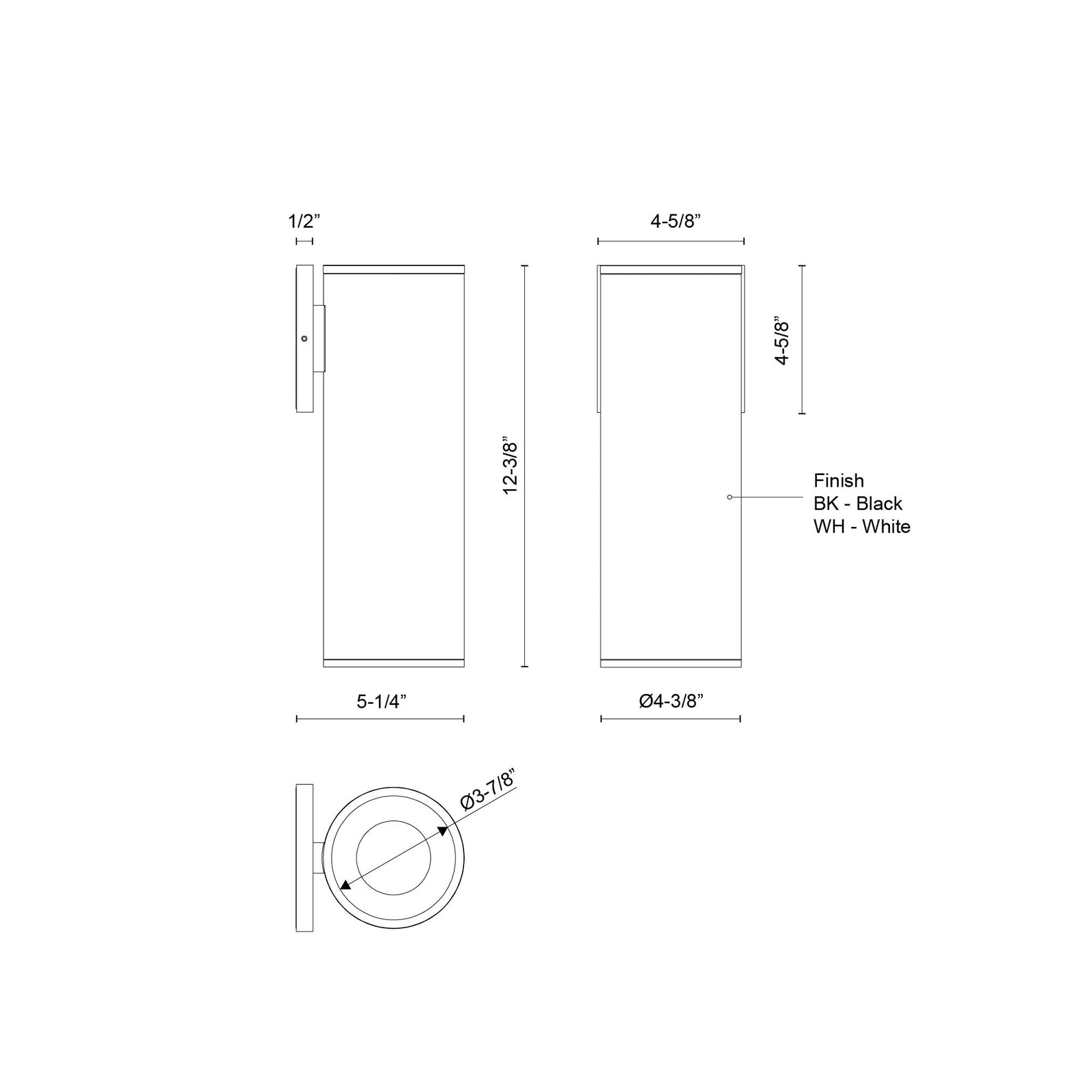 Lorna 12-in (4-in Dia.) 36 Degree Optic White LED Wall Sconce