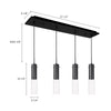 Lena 25-in Black 4-Light Multi Pendant