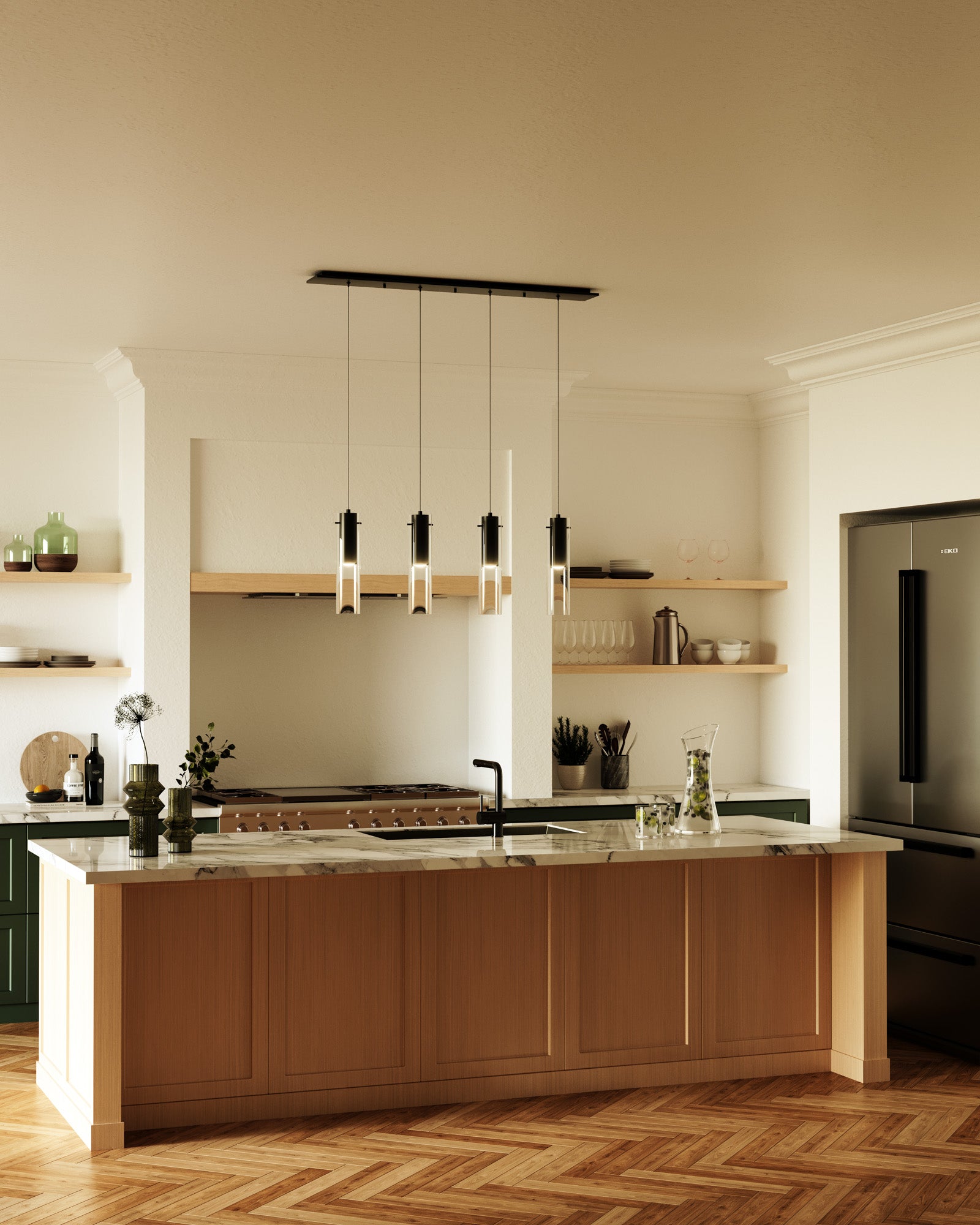 Lena 25-in Black 4-Light Multi Pendant