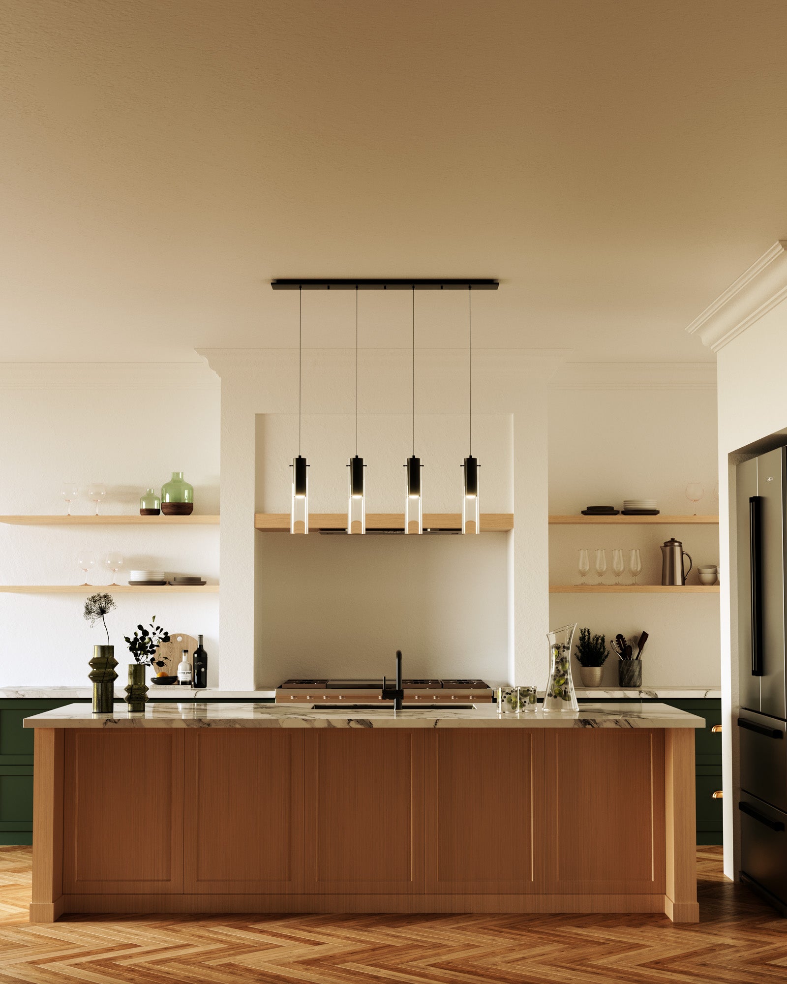 Lena 25-in Black 4-Light Multi Pendant