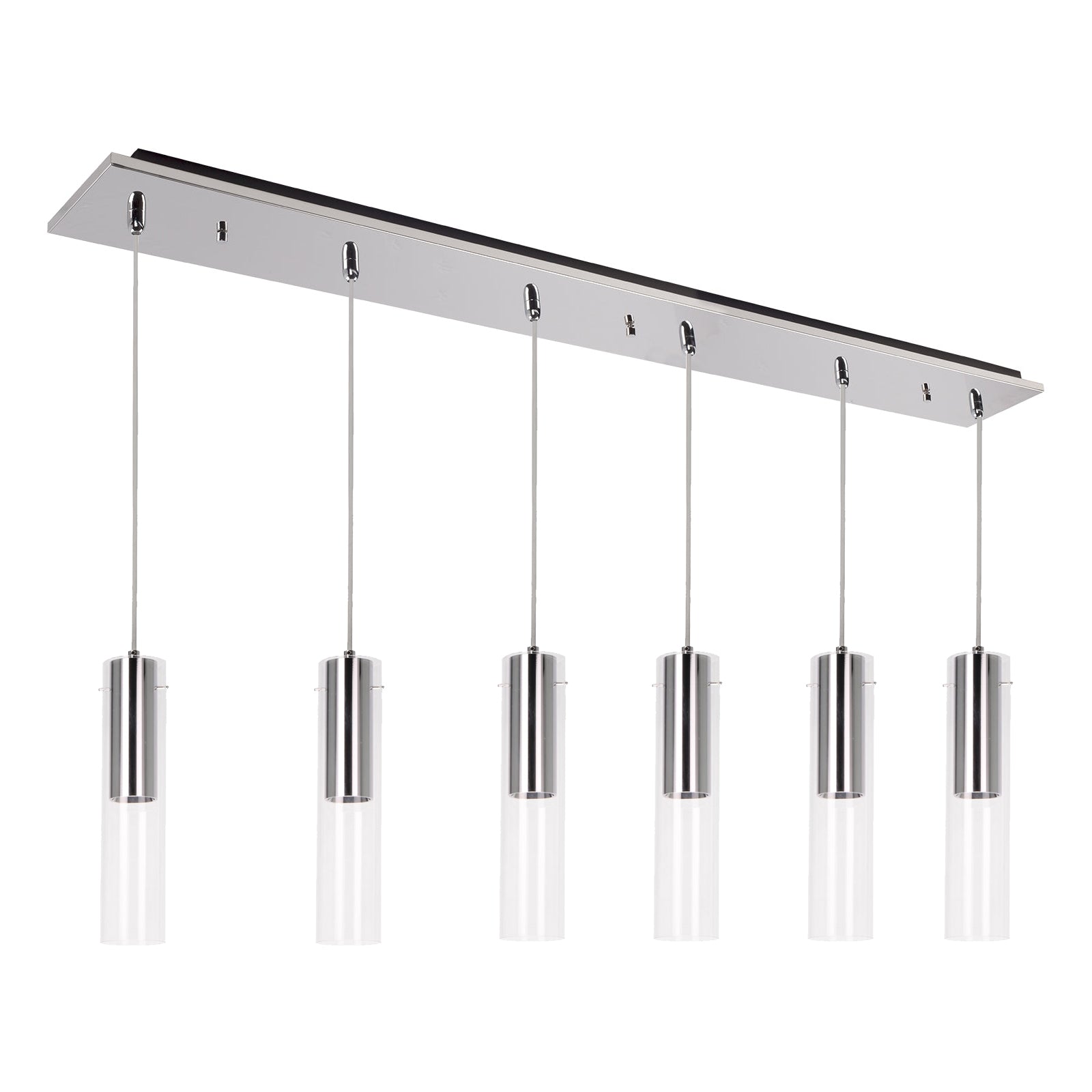 Lena 41-in Chrome 6-Light Multi Pendant