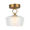 Leota 8-in Brushed Gold/Clear Glass LED Semi-Flush Mount