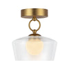 Leota 8-in Brushed Gold/Clear Glass LED Semi-Flush Mount