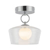 Leota 8-in Chrome/Clear Glass LED Semi-Flush Mount