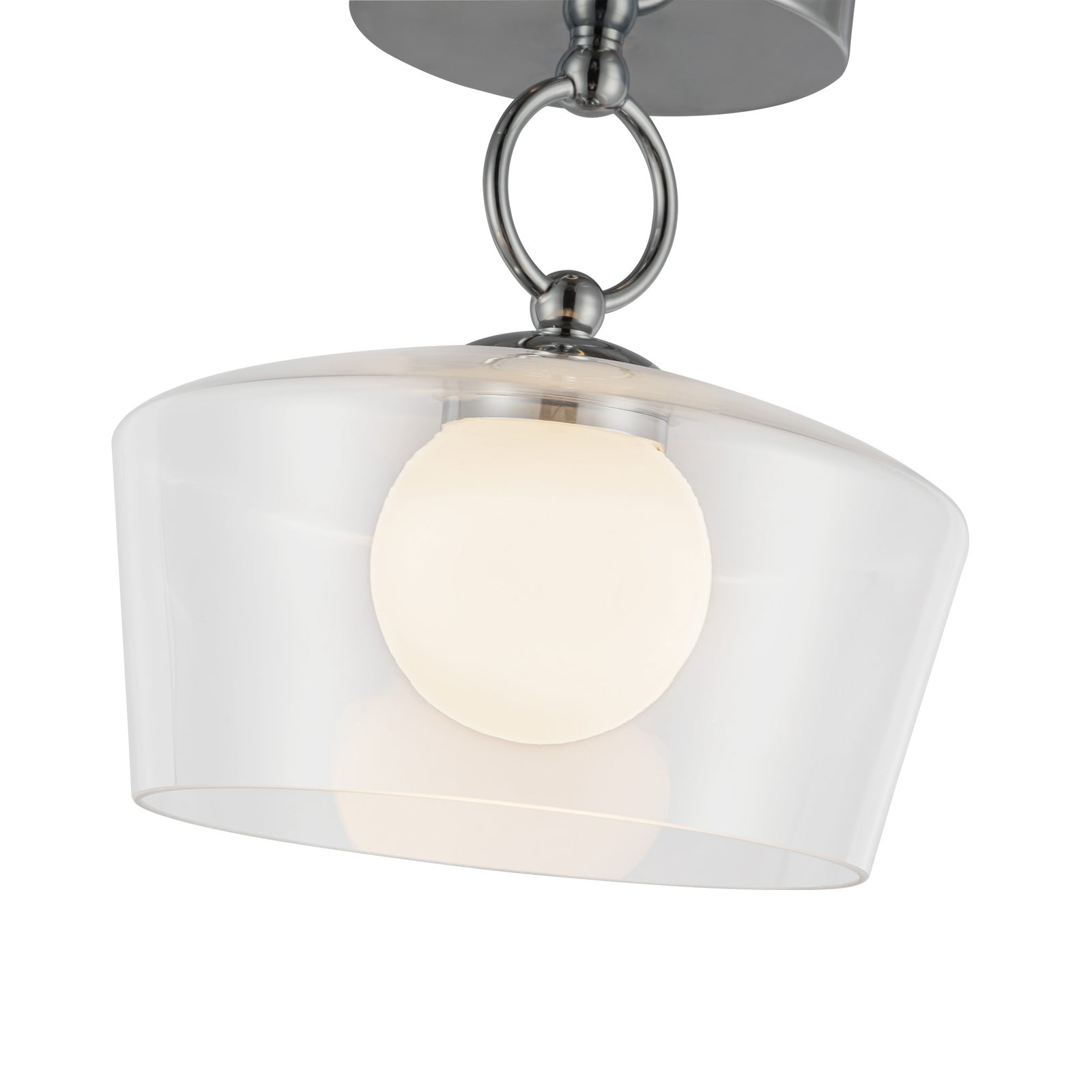 Leota 8-in Chrome/Clear Glass LED Semi-Flush Mount