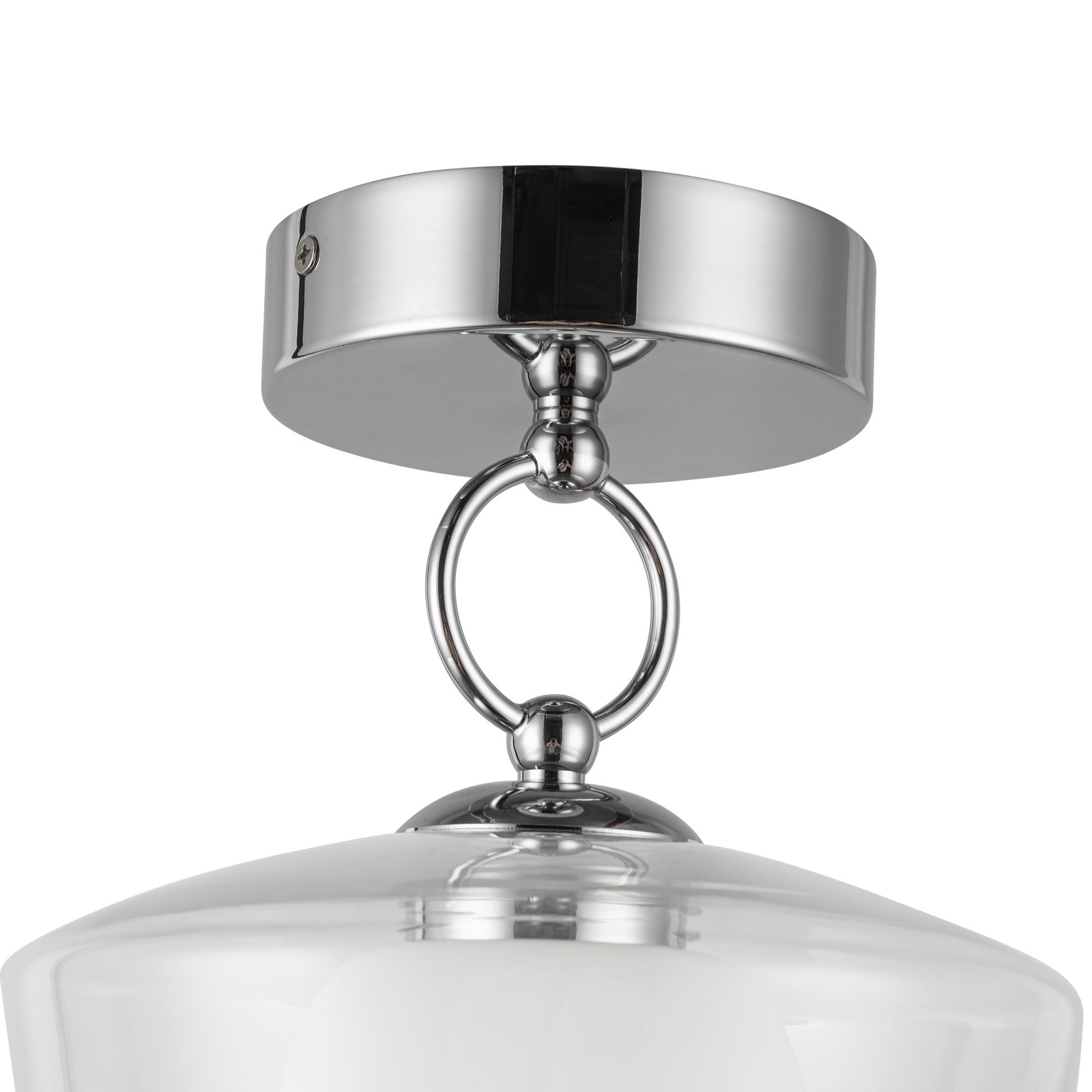 Leota 8-in Chrome/Clear Glass LED Semi-Flush Mount