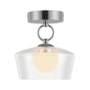 Leota 8-in Chrome/Clear Glass LED Semi-Flush Mount