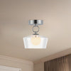 Leota 8-in Chrome/Clear Glass LED Semi-Flush Mount
