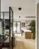 Leota 8-in Matte Black/Clear Glass LED Semi-Flush Mount