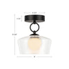 Leota 8-in Matte Black/Clear Glass LED Semi-Flush Mount