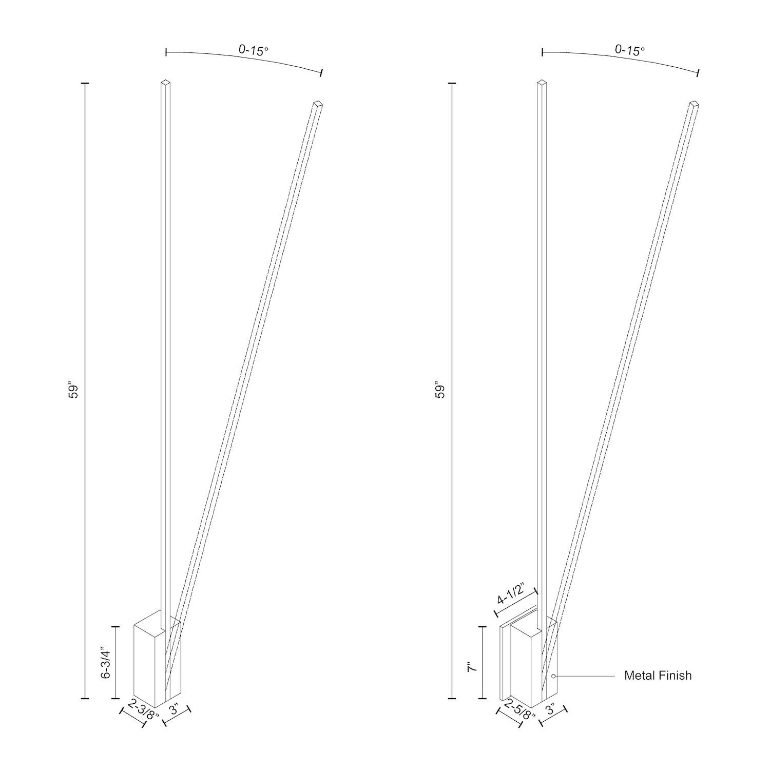 Lever 60-in Black LED Wall Sconce