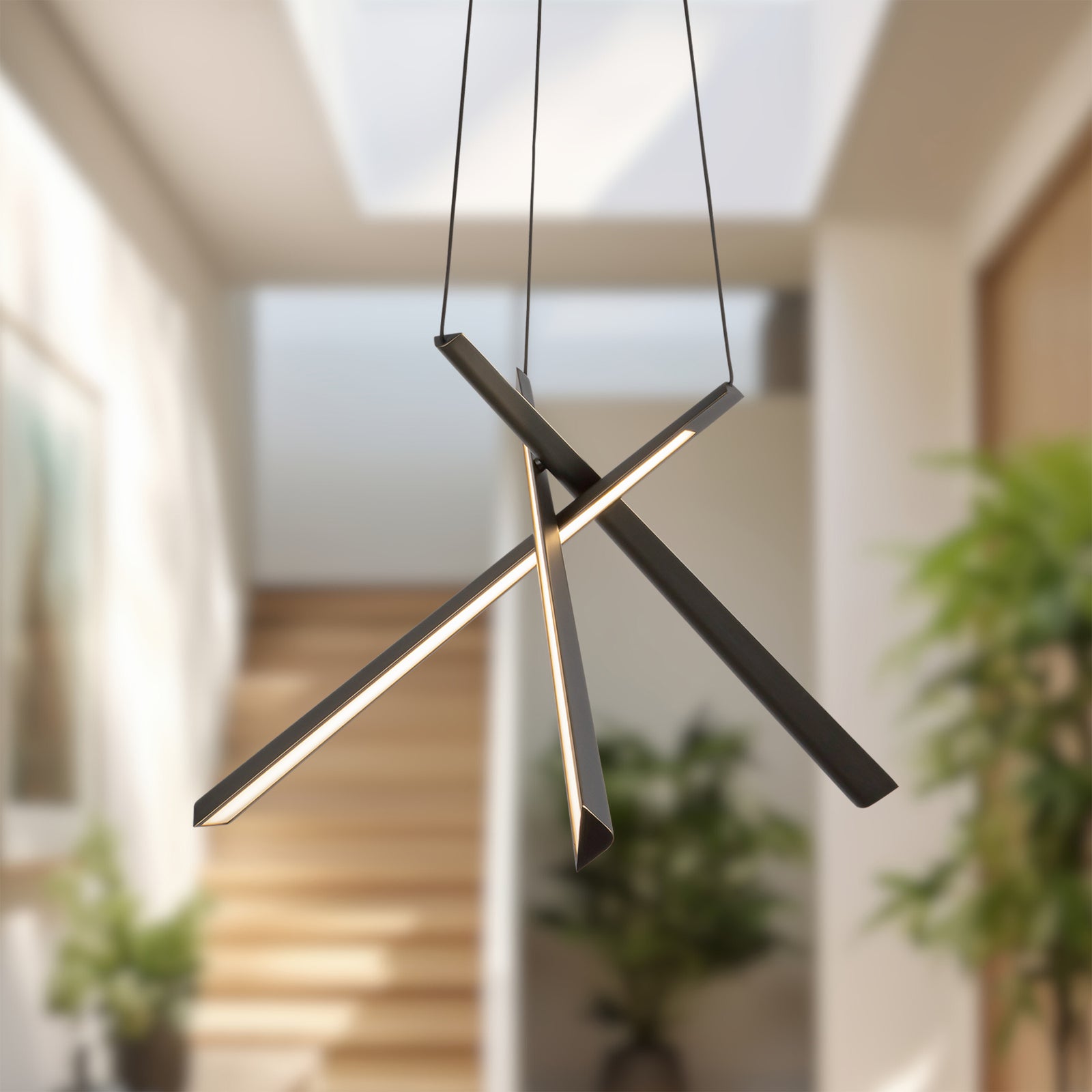 Lex 27-in Urban Bronze LED Chandelier