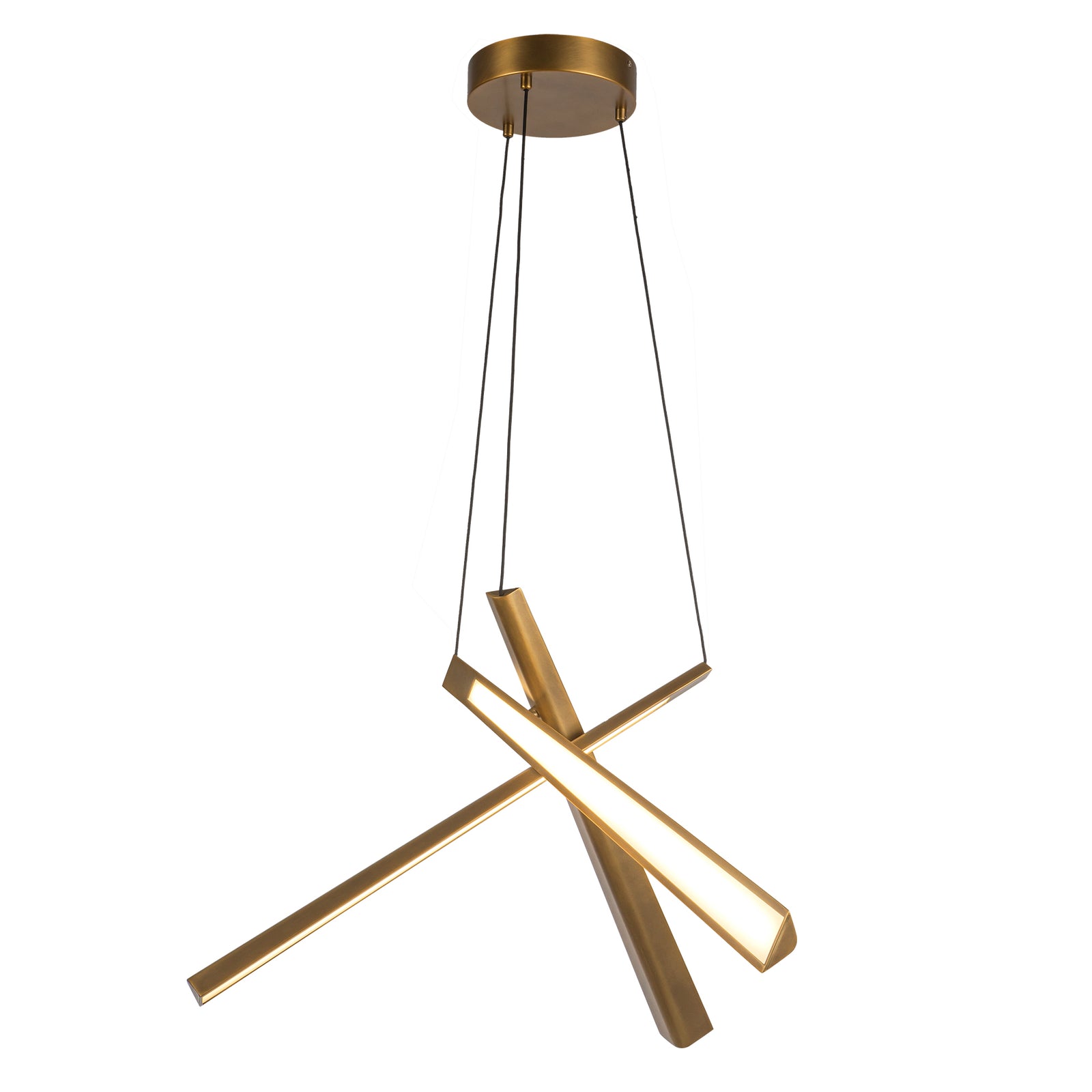 Lex 27-in Vintage Brass LED Chandelier