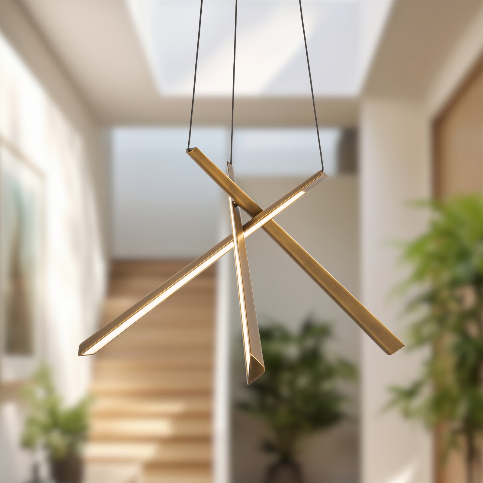 Lex 27-in Vintage Brass LED Chandelier