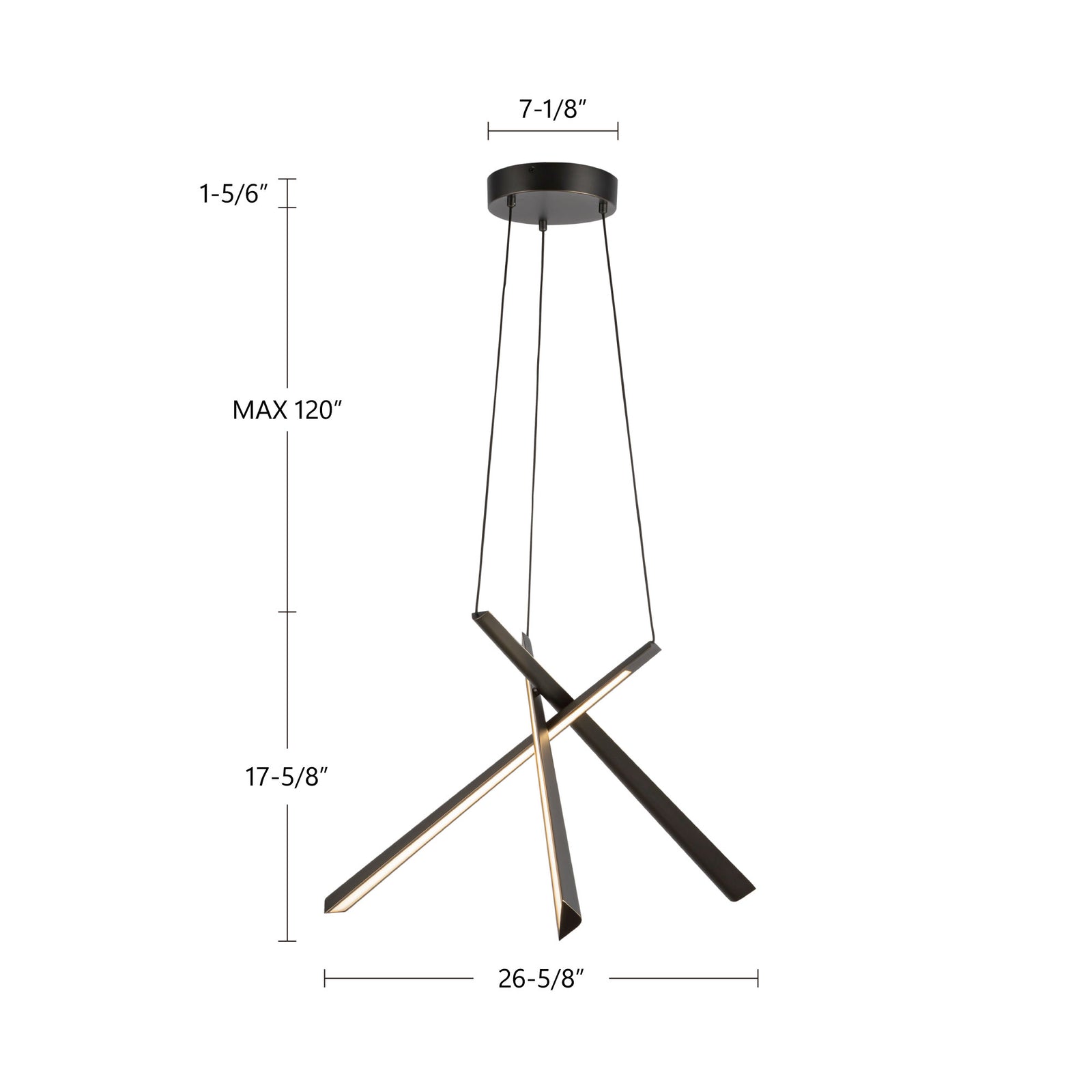 Lex 27-in Urban Bronze LED Chandelier